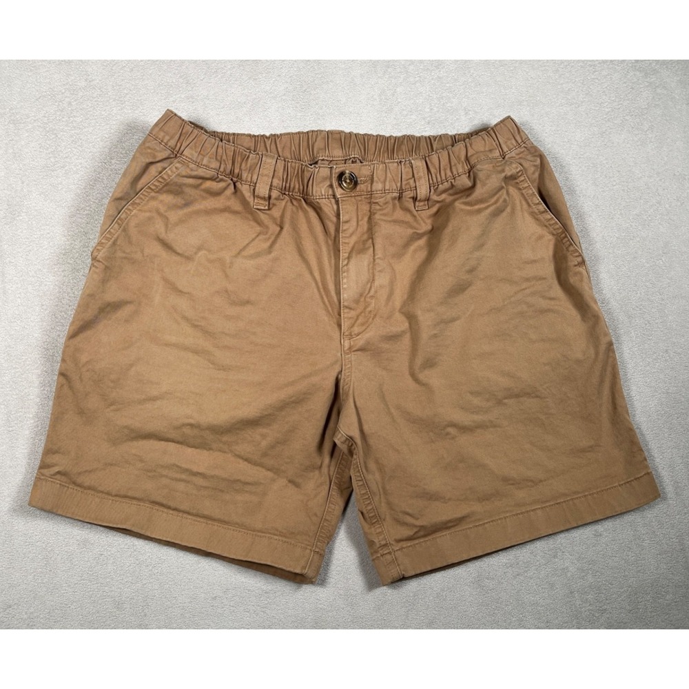 Chubbies Mens Medium Khaki Tan 7" Inseam Elastic Waist Stretch Chino Shorts